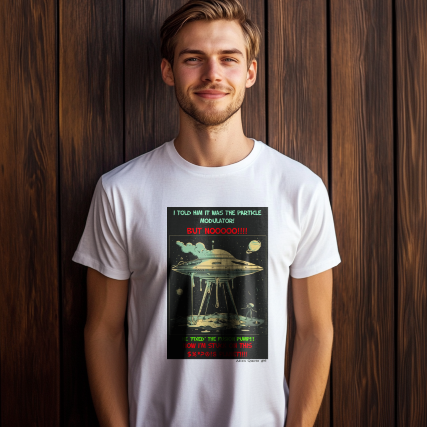 Alien T-Shirt Flying Saucer Breakdown Funny Alien Tee UFO Tshirt