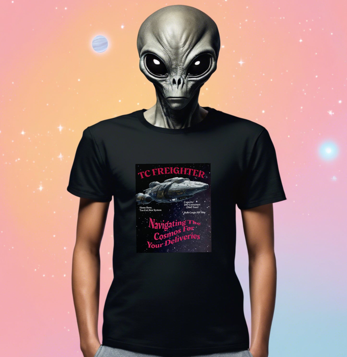 TC Freighter T-Shirt, Daily Spaceship Tee, Alien T-Shirt