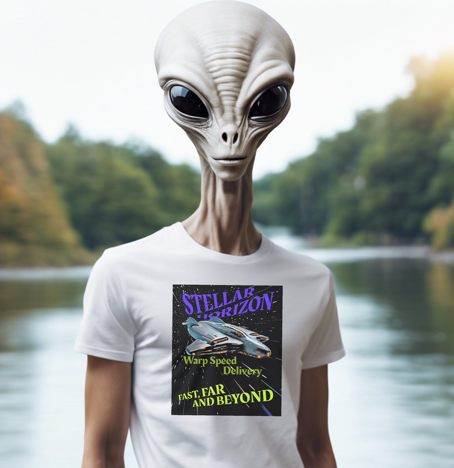 Stellar Horizon T-Shirt, Daily Spaceship Tee, Alien T-Shirt