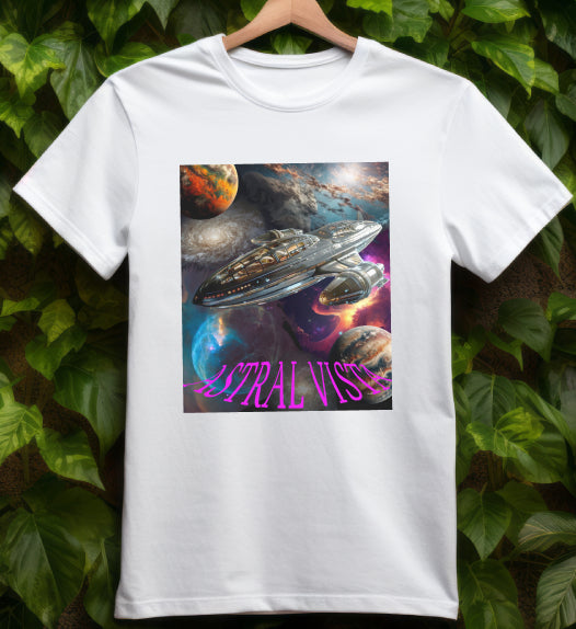 Astral Vista T-Shirt, Daily Spaceship Tee, Alien T-Shirt