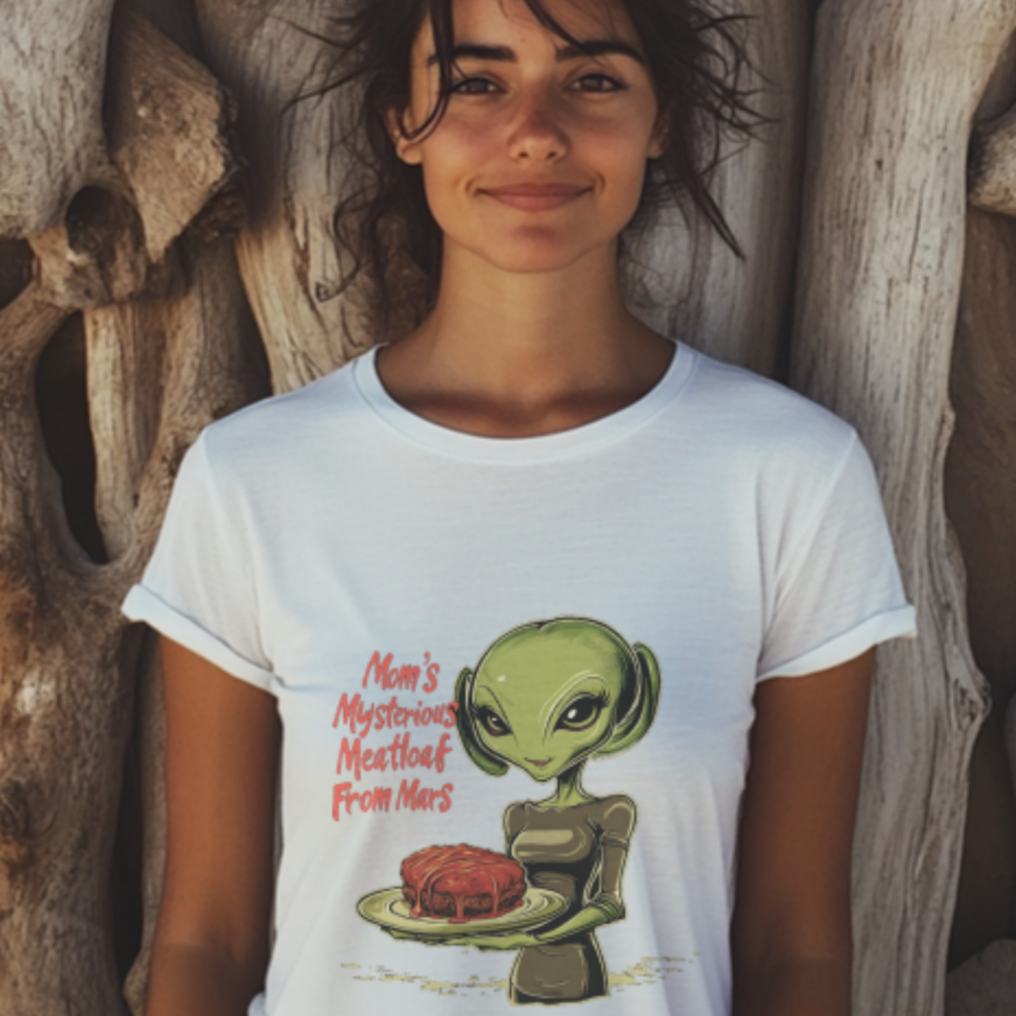 Mom's Mysterious Meatloaf From Mars Alien Tee, Funny Alien T-Shirt