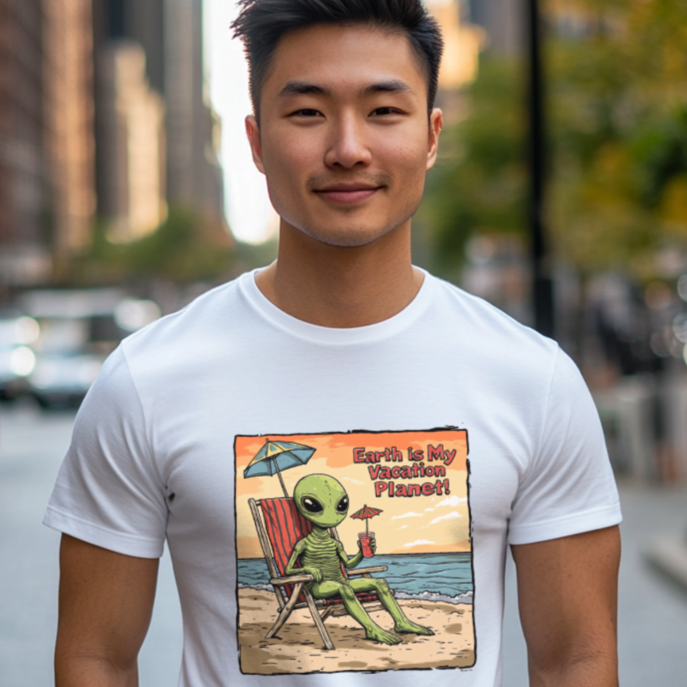 Earth Is My Vacation Planet Alien Tee, Alien Vacation T-Shirt